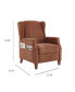 Wingback Fabric Push Back Recliner with Rivet Detailing