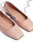 NA-KD square toe ballerina pumps in dusty pink