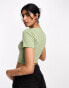 Фото #8 товара Nike mini swoosh slim crop t-shirt in oil green