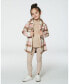 Фото #2 товара Toddler Girls Overshirt Wool-Effect With Pockets Plaid Pink, Nougat And Off White - Toddler|Child