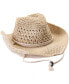 Фото #1 товара Crochet Straw Cowboy Hat with Chin Strap