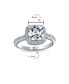 ფოტო #4 პროდუქტის 3CT AAA CZ Cubic Zirconia Halo Solitaire Square Radiant Cushion Cut Engagement Ring For Women .925 Sterling Silver 1MM Thin Band