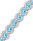 Blue and White Topaz Tennis Bracelet in Sterling Silver