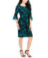 ფოტო #6 პროდუქტის Petite Printed Side Tab Sheath Dress