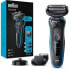 Braun Series 5cs Men's Electric Shaver with 3 Flexible Blades, Beard Trimmer, Charge Level, 50 Minutes Runtime, M4500cs, Turquoise & EasyClick 3-Day Beard Trimmer Attachment for Razors Men