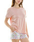 Фото #8 товара Women's 2-Pc. Printed Short Pajamas Set
