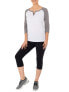 Фото #3 товара Athletic Works T-Shirt Women's Large White Gray Heather Split Neck Raglan Sleeve