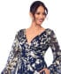 Women's Printed Blouson-Sleeve Maxi Dress