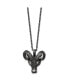 Antiqued White Bronze-plated 3D Ram Head Pendant Cable Chain Necklace