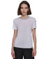 Фото #1 товара Karl Lagerfeld Women's Tipped Button-Trim Short-Sleeve Top