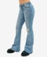 ფოტო #3 პროდუქტის Women's Low-Rise Distressed Flare Jeans