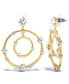 ფოტო #1 პროდუქტის Women's Orbital Crystal Drop Earrings - Gold-Tone Hoop Earrings