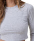 Women's Micro Crop Long Sleeve Top