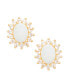 ფოტო #1 პროდუქტის Opal (1-3/8 ct. t.w.) and White Topaz (9/10 ct. t.w.) Stud Earrings in 18k Gold-Plated Sterling Silver
