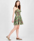 Фото #3 товара Juniors' Printed Tiered Ruffle-Trim Fit & Flare Dress