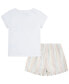 ფოტო #2 პროდუქტის Toddler Girls Shell T-shirt and Frilly Shorts Set