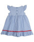 ფოტო #2 პროდუქტის Baby Girls Nautical Seersucker Dress with Diaper Cover