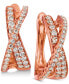 ფოტო #1 პროდუქტის Nude Diamond Crisscross Drop Earrings (1 ct. t.w.) in 14k Rose Gold