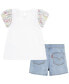 ფოტო #2 პროდუქტის Little Girls Puff Sleeves Peasant Blouse