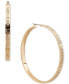 ფოტო #1 პროდუქტის Gold-Tone Logo Large Hoop Earrings, 2.44"