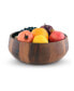 Фото #4 товара Acacia Wood Serving Bowl for Fruits or Salads Modern Round Shape Style Large Wooden Single Bowl