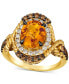 Фото #1 товара Cinnamon Citrine (2-1/2 ct. t.w.) & Diamond (3/4 ct. t.w.) Rope Wrapped Halo Ring in 14k Gold