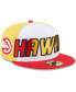 ფოტო #1 პროდუქტის Men's White, Red Atlanta Hawks Back Half 9FIFTY Fitted Hat