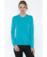 Фото #2 товара Women's 100% Pure Cashmere Long Sleeve Crew Neck Pullover Sweater (1362, Lime, X-Small )