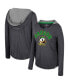 ფოტო #1 პროდუქტის Women's Black Oregon Ducks Distressed Heather Long Sleeve Hoodie T-shirt