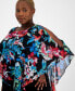 Plus Size Printed Cape Overlay Sheath Dress