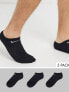Фото #1 товара Nike Training unisex 3 pack trainer socks in black