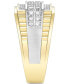 Фото #2 товара Men's Diamond Horizontal Cluster Ring (3/4 ct. t.w.) in 10k Gold