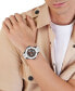 ფოტო #5 პროდუქტის Men's Automatic Skeleton Royal White Silicone Strap Watch 46mm