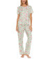ფოტო #1 პროდუქტის Women's 2-Pc. Jody Floral Pajamas Set
