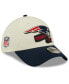 ფოტო #2 პროდუქტის Men's Cream, Navy New England Patriots 2022 Sideline 39THIRTY 2-Tone Flex Hat