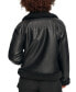 Women's Faux-Fur-Trimmed Faux-Leather Moto Jacket