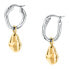 Round bicolor earrings 2 in 1 made of steel T-Design TJAXA14