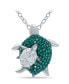 ფოტო #1 პროდუქტის Crystal Mother- Baby Turtle Sterling Silver Necklace
