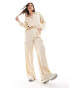 Vila wide leg cargo trouser co-ord in beige sheen