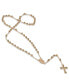 ფოტო #1 პროდუქტის Unisex 18K Gold Plated Stainless Steel Beaded Classic Rosary Necklace