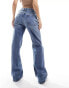 Mango straight leg oversized jeans in light blue