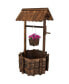 45 in 2-Tier Wooden Fir Wishing Well Hanging Garden Planter