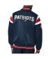 Фото #2 товара Men's Navy New England Patriots Satin Full-Snap Varsity Jacket