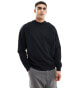 ASOS DESIGN oversized sweatshirt in black with front cherub print