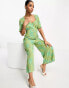 Nobody's Child Winnie button jumpsuit in green print grün, 38 - фото #4