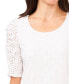 Women's Short Sleeve Eyelet-Embroidered Knit Top
