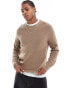 PS Paul Smith crew neck knit jumper with logo in tan