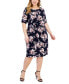 Фото #1 товара Plus Size Printed Side-Tab Sheath Dress