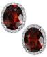 ფოტო #3 პროდუქტის Rhodolite Garnet (4 ct. t.w.) & Diamond (1/6 ct. t.w.) Halo Stud Earrings in 14k White Gold