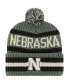 Фото #1 товара Men's Green Nebraska Huskers OHT Military-Inspired Appreciation Bering Cuffed Knit Hat with Pom